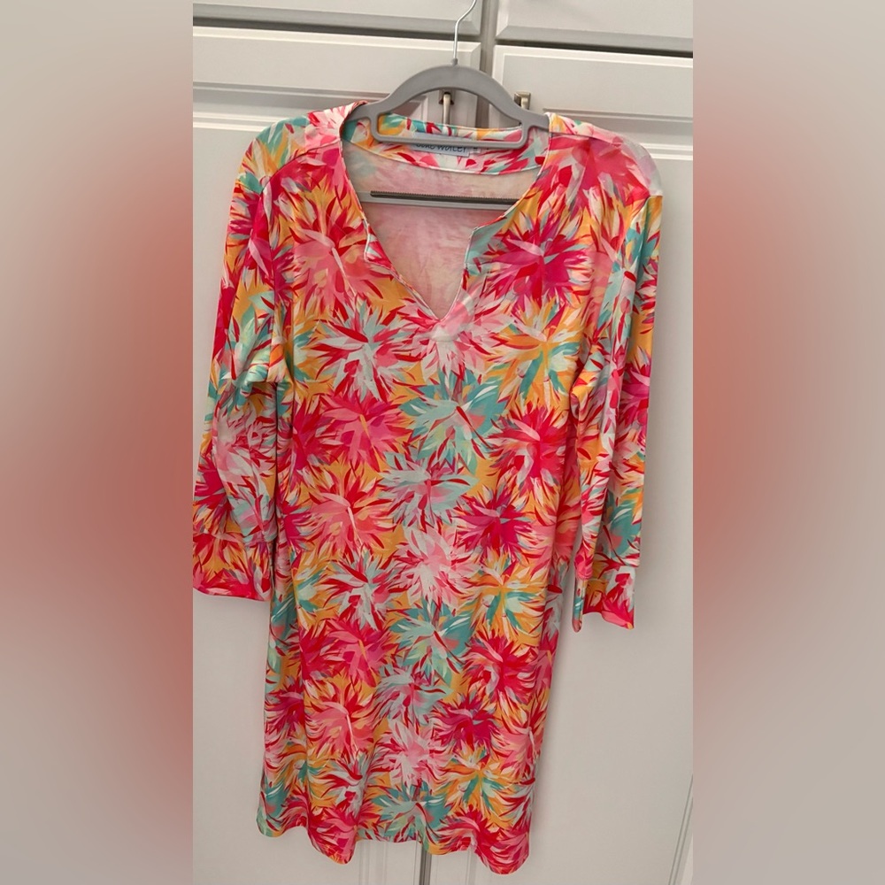 Tropical Floral V-Neck Dress